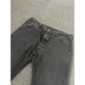 Levis 501 Straight Black Denim Jeans Mens Size 42x32 Button Fly Western Grunge